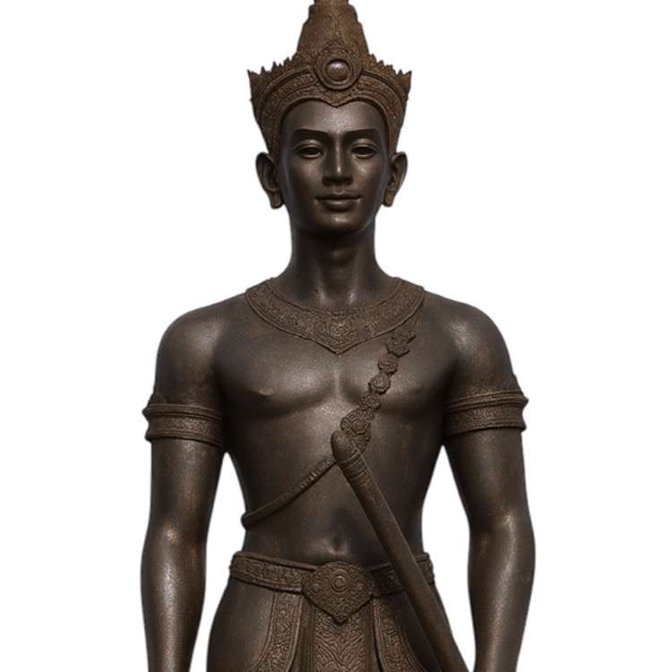 Depiction of Phraya Mangrai as a bronze statue used to illustrate Wiang Jed Lin history | Zinarin