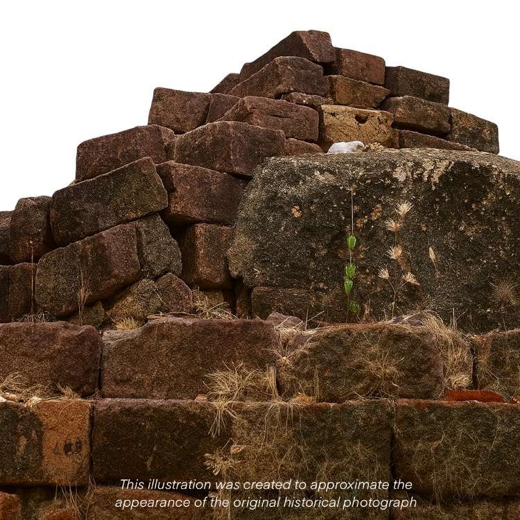 Illustration of the principal stupa at Wat Ku Din Khao located outside the walls of Wiang Jed Lin | Zinarin